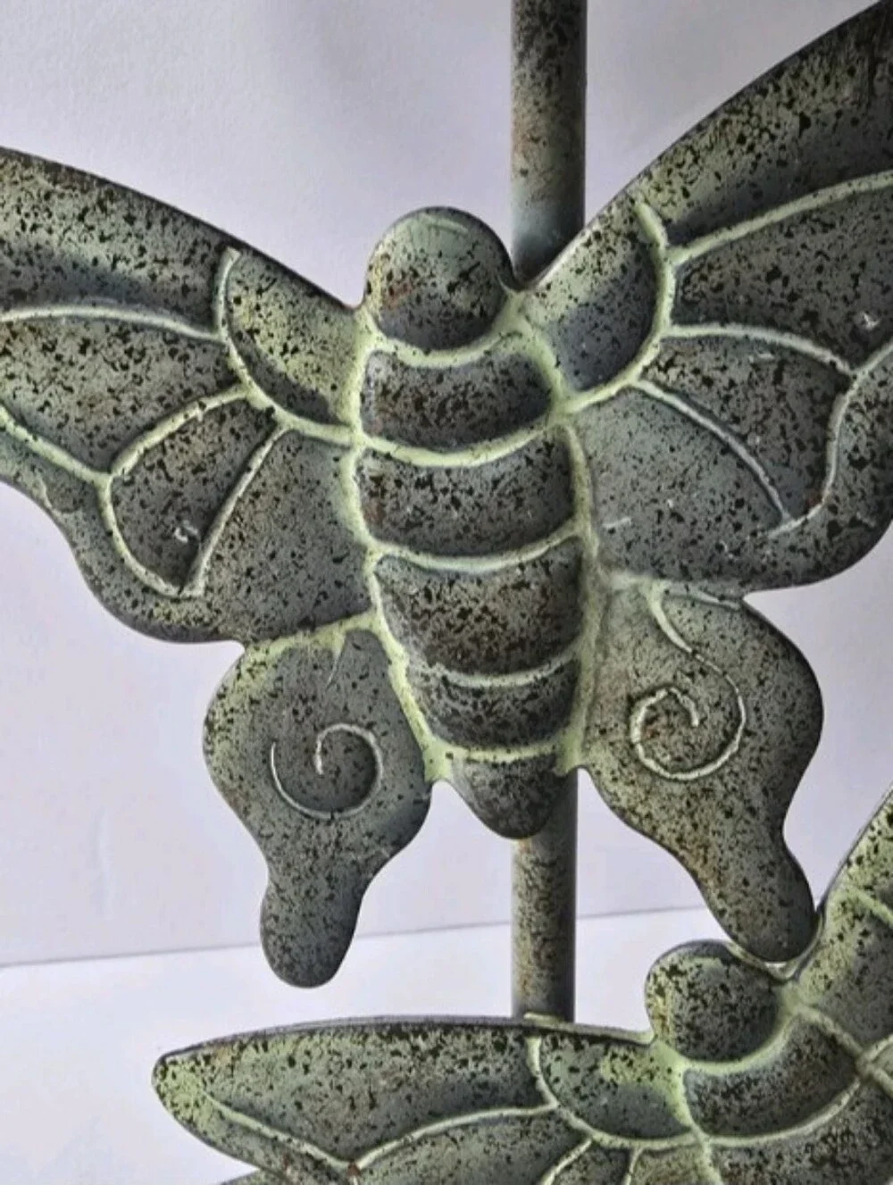 Butterfly Metal Tea Light Candle Lamp with Frosted Glass Shade Whimsy Vintage